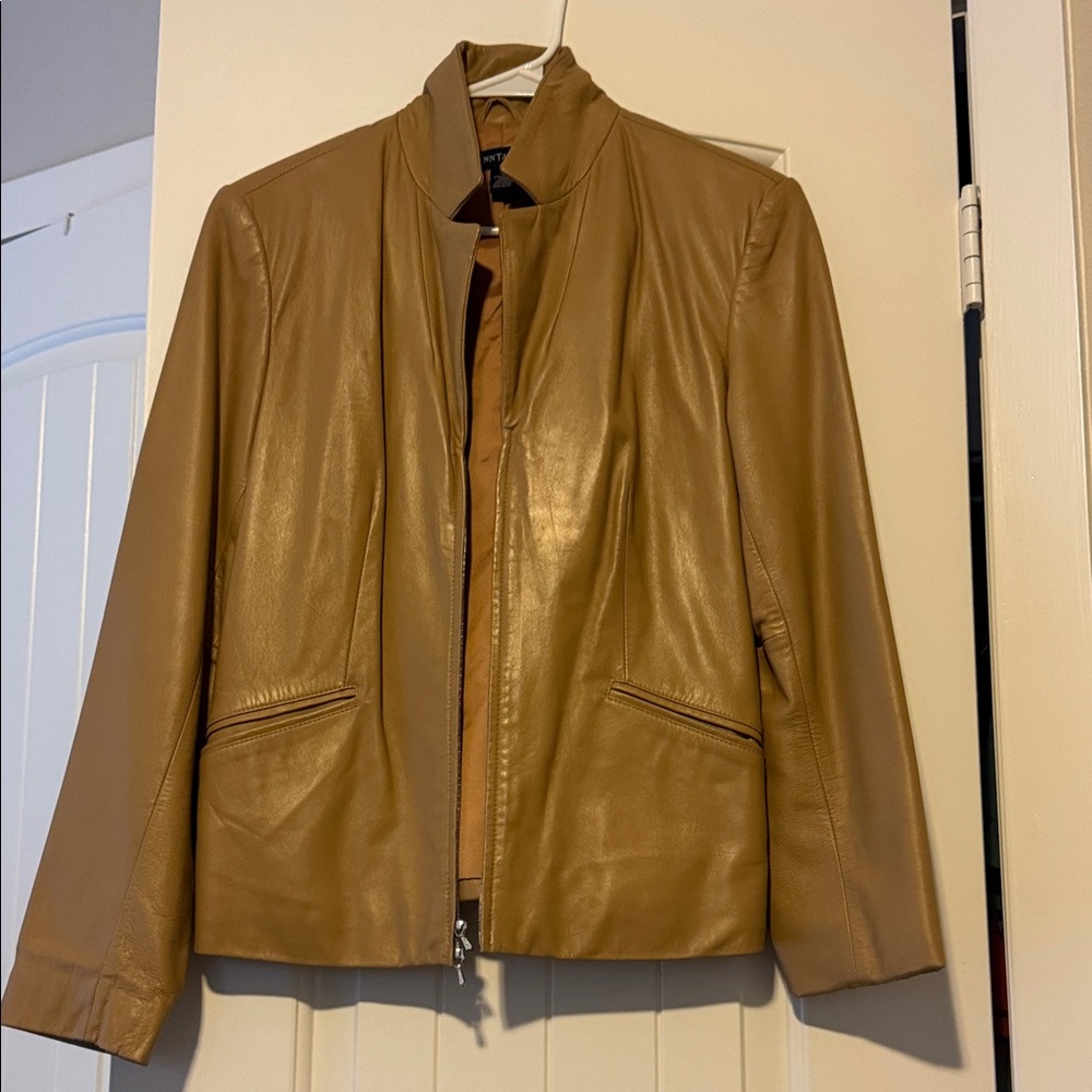 Ann Taylor Camel Leather Jacket
